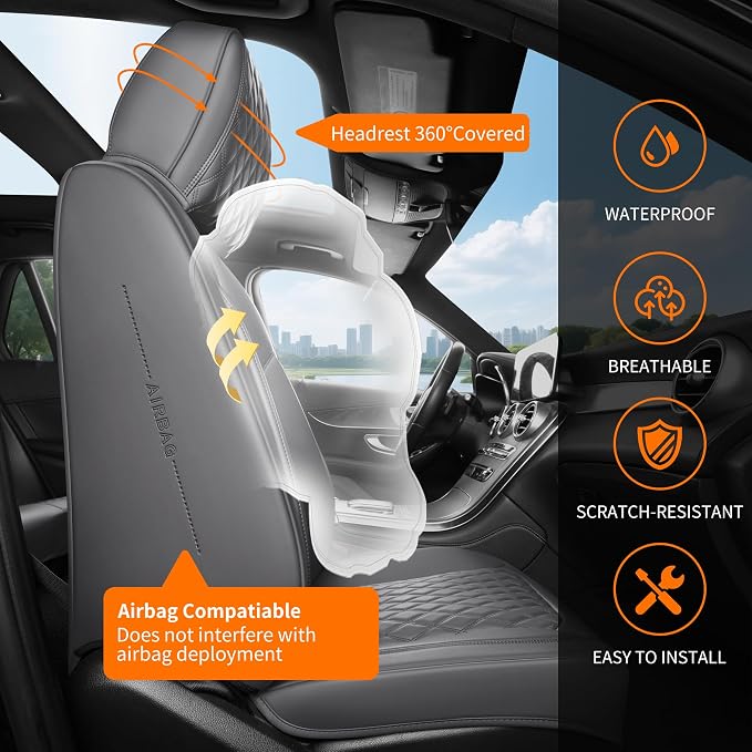 Universal Seat Covers — Full Set — Gray