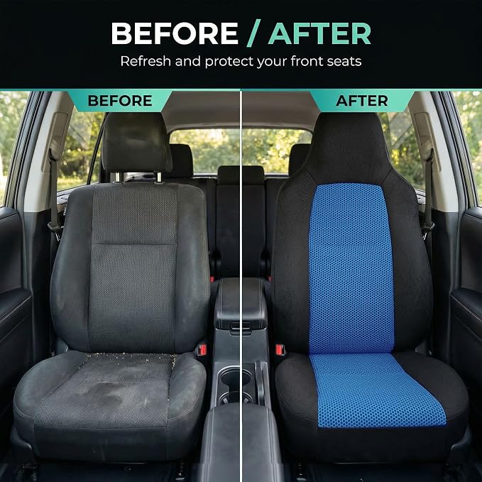 Universal Fabric Seat Covers — Front Seat — Blue