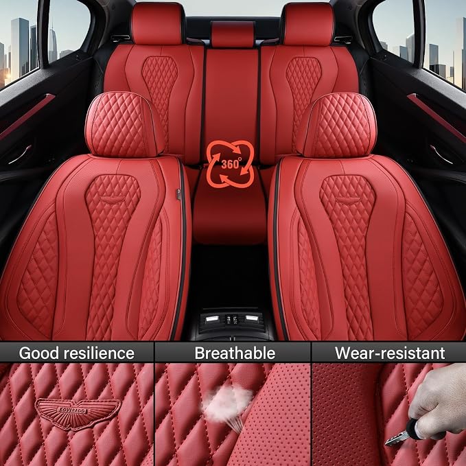 Universal Seat Covers — Full Set — Red