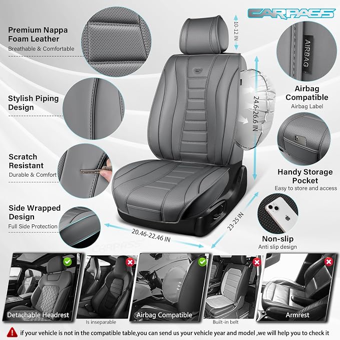 Universal Seat Covers — Full Set — Gray
