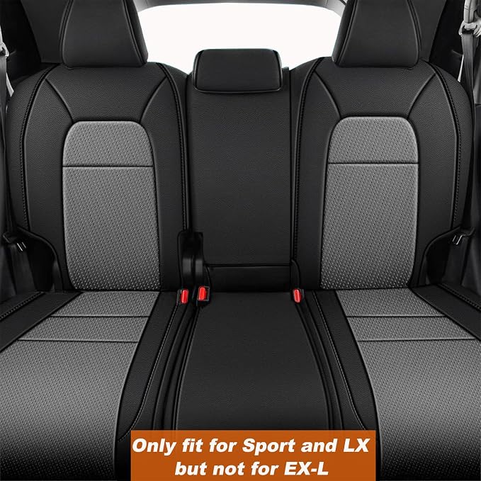 Faux Leather Seat Covers for Honda HR-V — Full Set — Black / Gray