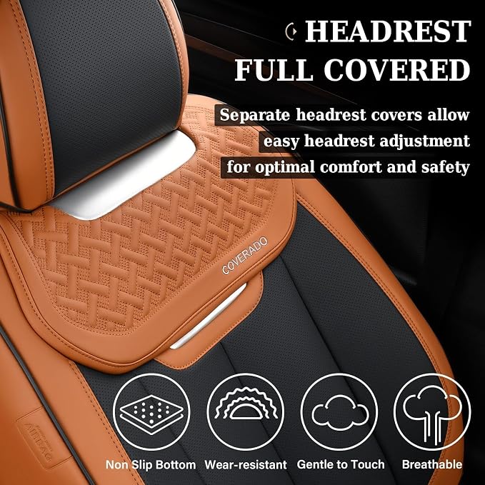 Universal Seat Covers — Full Set — Brown / Black