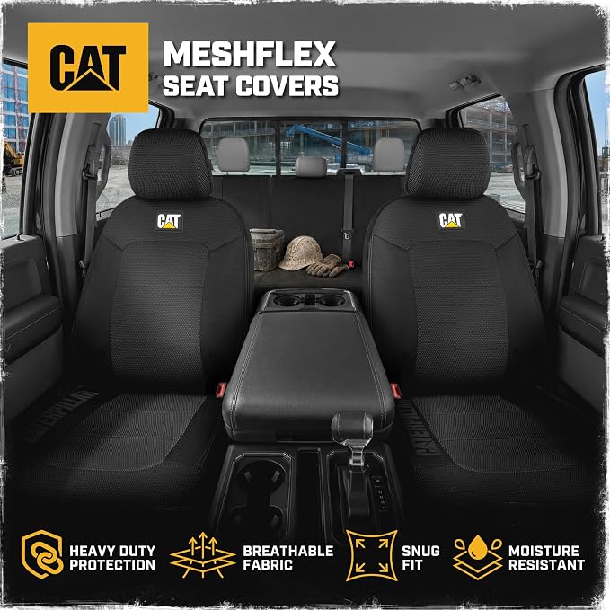 Fabric Seat Covers for Multiple Vehicles — Full Set — Black