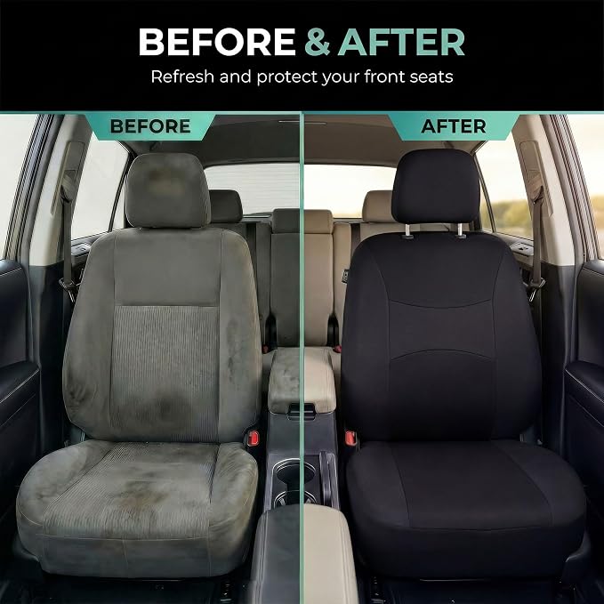 Universal Fabric Seat Covers — Front Seat — Black