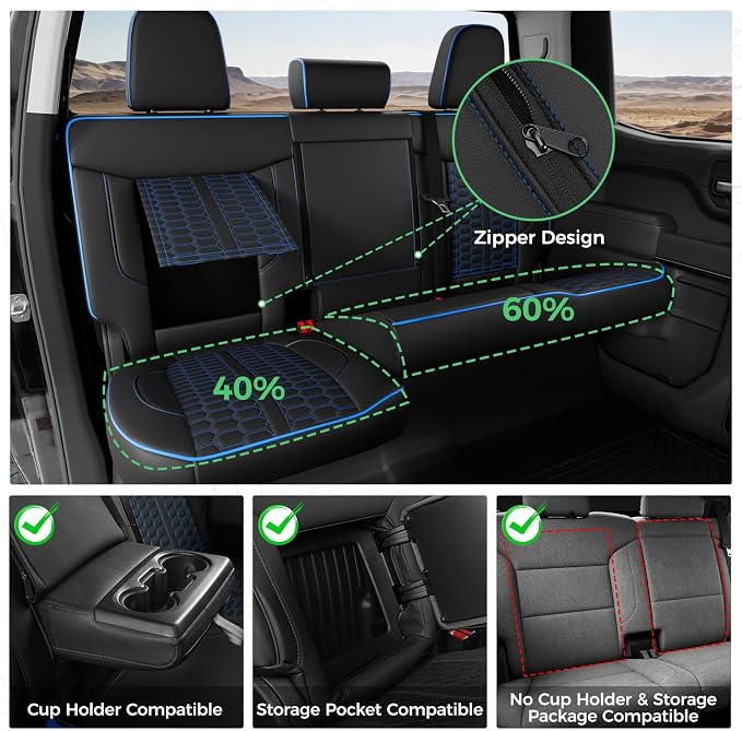 Faux Leather Seat Covers for Chevrolet Silverado / GMC Sierra