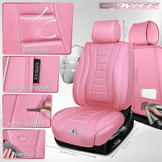Universal Seat Covers — Full Set — Pink