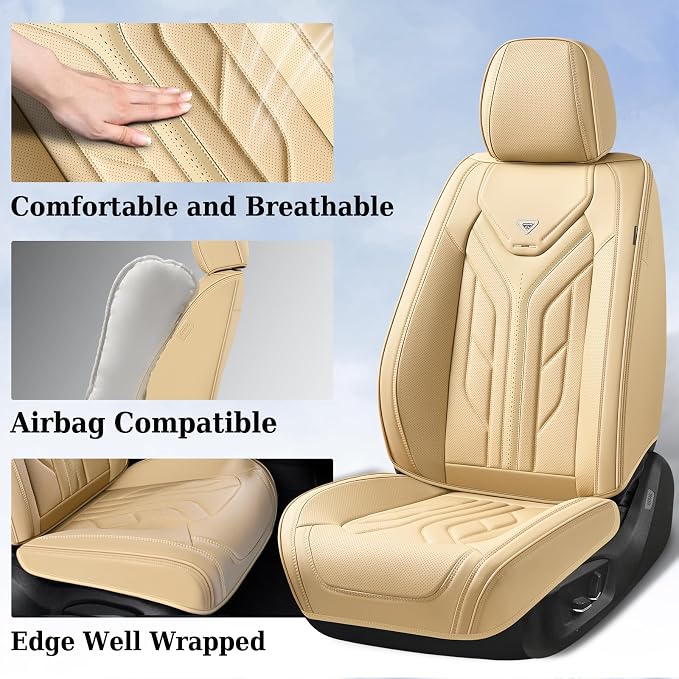 Universal Seat Covers — Front Seat — Beige