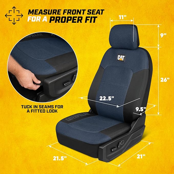 Fabric Seat Covers for Multiple Vehicles — Full Set — Blue
