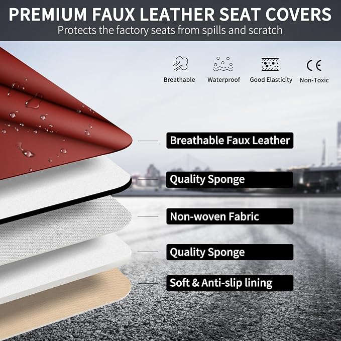 Universal Seat Covers — Front Seat — Red