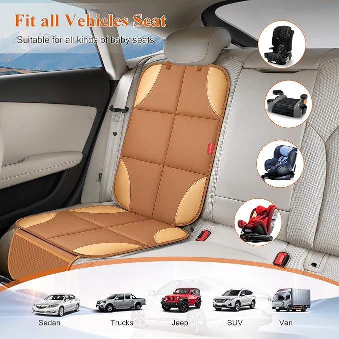 Child Car Seat Protector — Tan