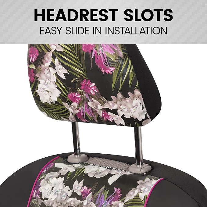 Faux Leather Car Seat Covers — Front Seat — Pink
