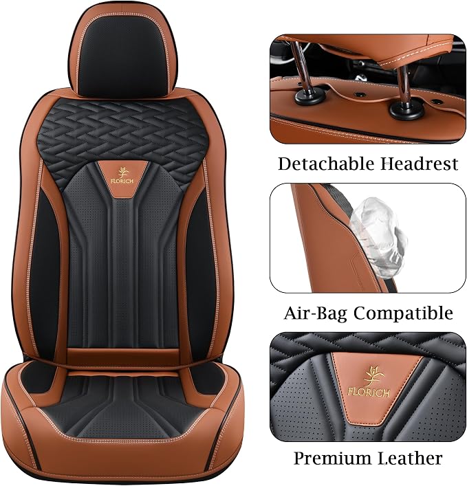 Universal Seat Covers — Full Set — Brown / Black