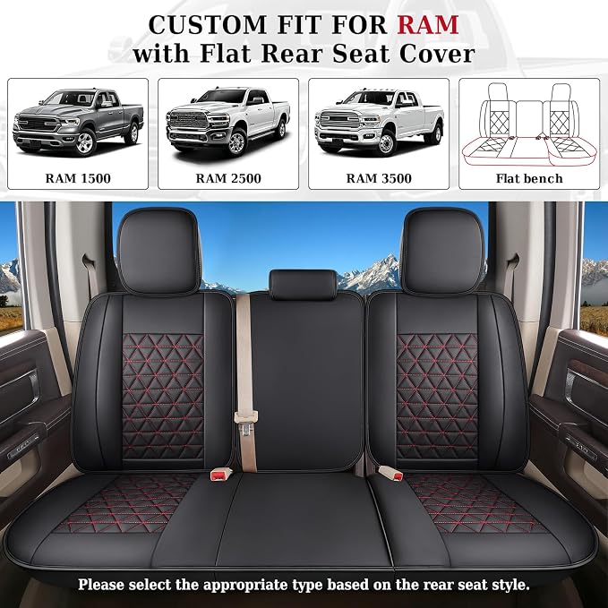 Seat Covers for Multiple Vehicles — Full Set — Black / Red