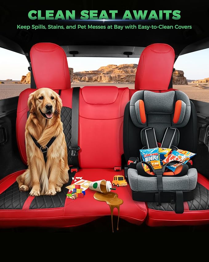 Seat Covers for Jeep Wrangler — Full Set — Red / Black