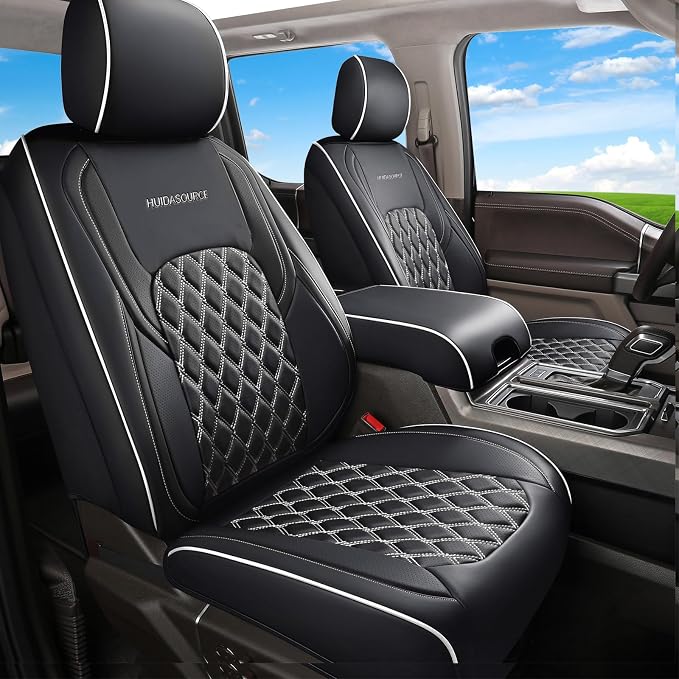 Seat Covers for Chevrolet Silverado / GMC Sierra — Front Seat — Black / White