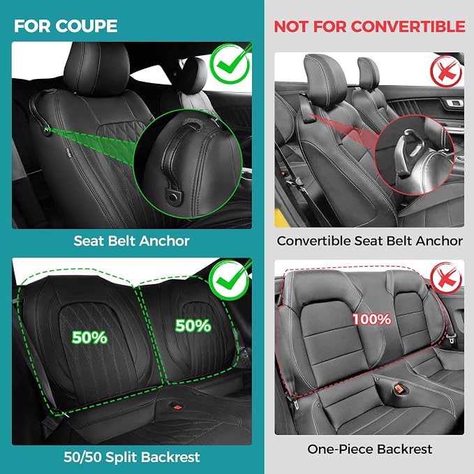 Faux Leather Seat Covers for Ford Mustang — Full Set
