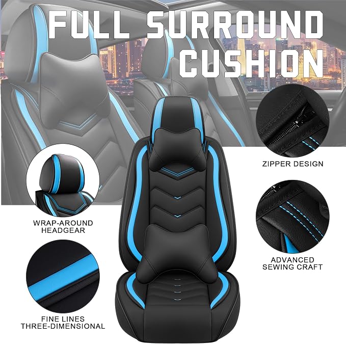 Seat Covers for Honda Civic — Black / Blue