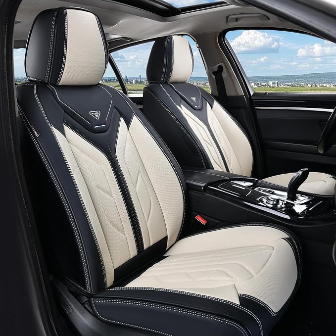 Universal Seat Covers — Full Set — Black / Beige