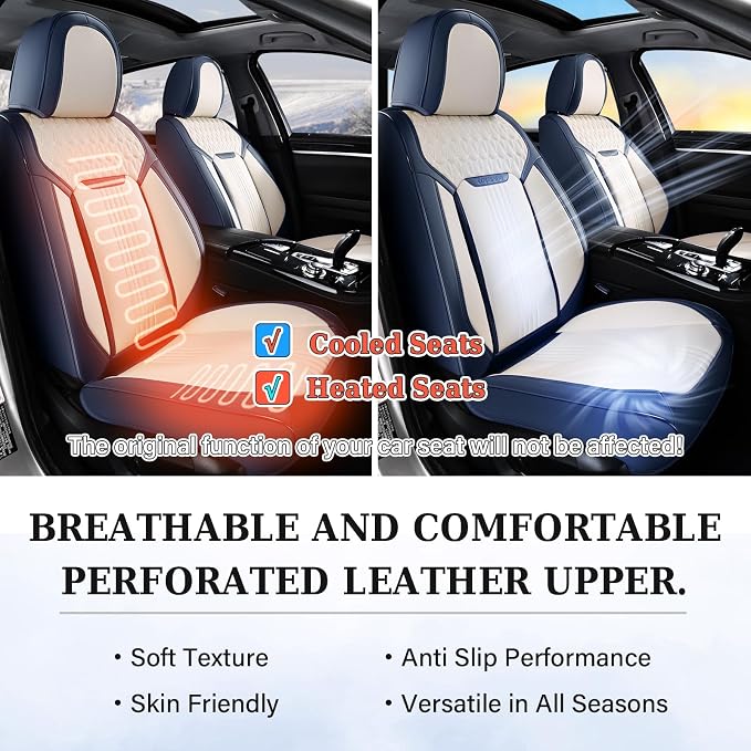 Universal Seat Covers — Full Set — Blue / White