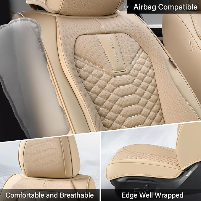 Universal Seat Covers — Front Seat — Beige