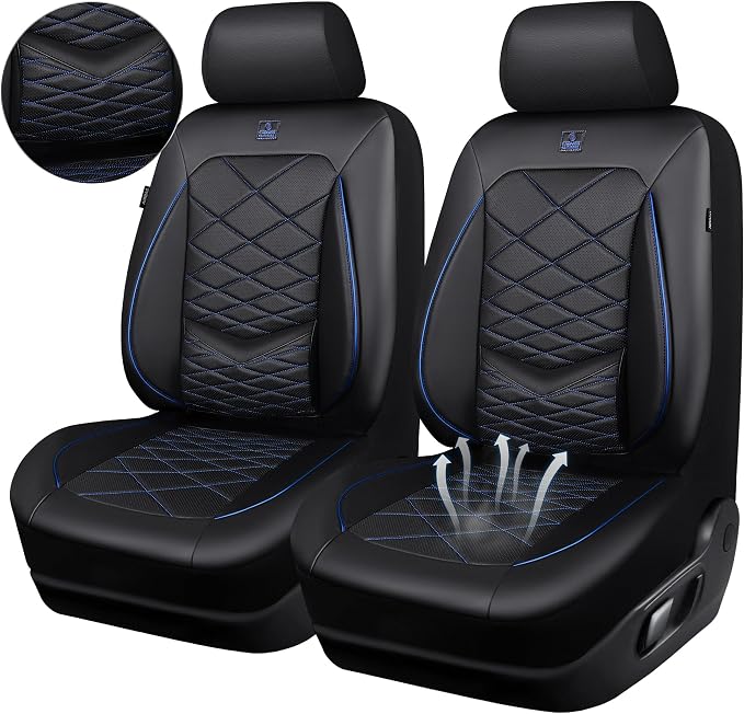 Universal Seat Covers — Front Seat — Black / Blue
