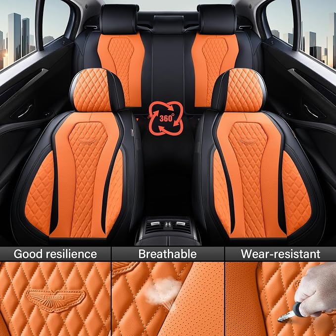 Universal Seat Covers — Front Seat — Orange