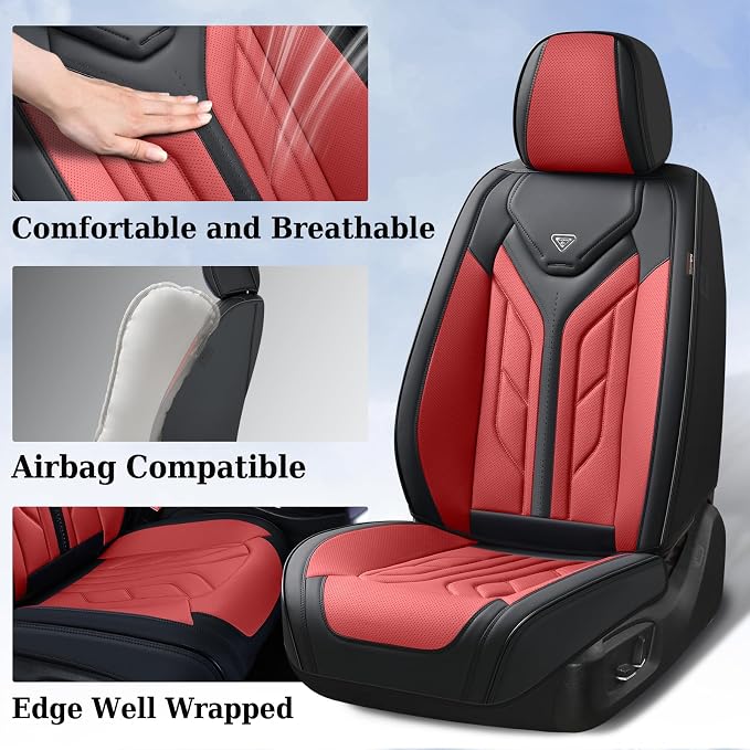 Universal Seat Covers — Full Set — Burgundy