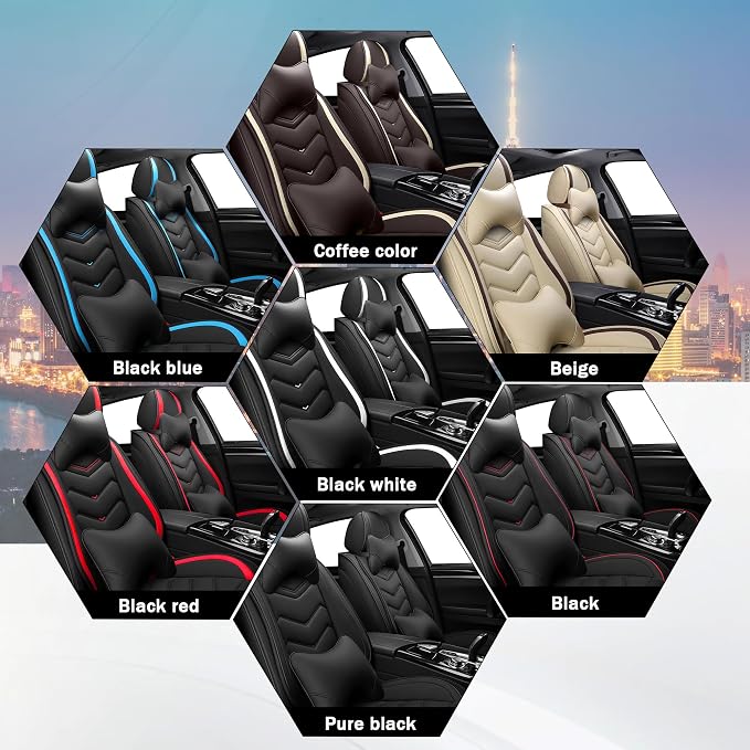 Seat Covers for Honda Civic — Full Set — Black / White