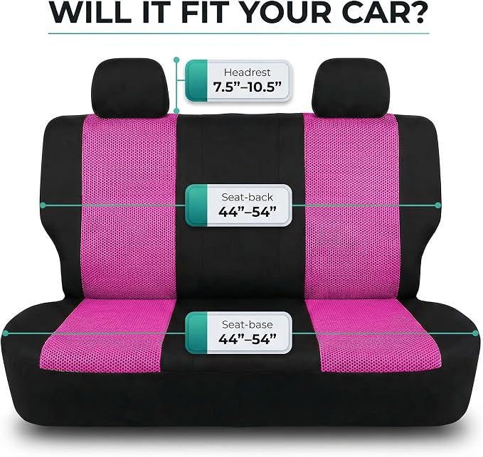 Universal Fabric Seat Covers — Pink