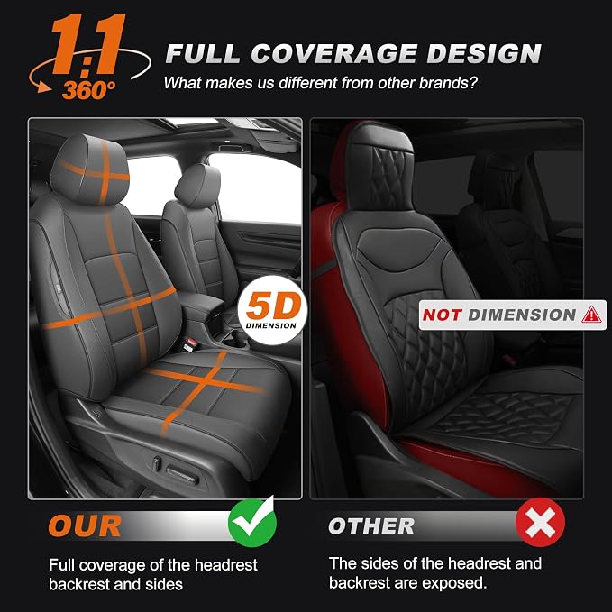 Faux Leather Seat Covers for Honda CR-V — Full Set — Gray