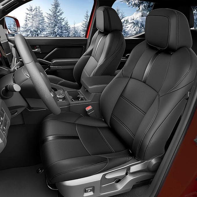 Faux Leather Seat Covers for Toyota Tacoma — Full Set — Black