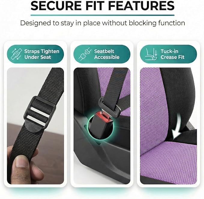 Universal Fabric Seat Covers — Front Seat — Purple