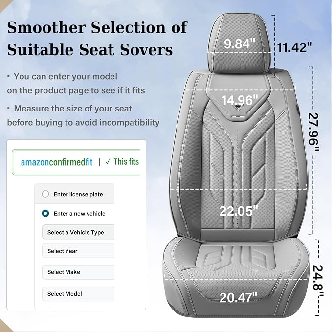Universal Seat Covers — Front Seat — Gray