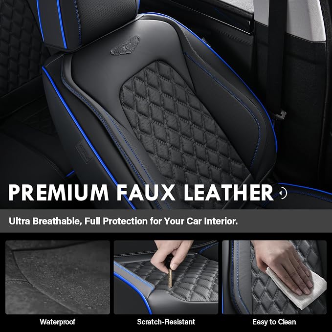 Universal Seat Covers — Front Seat — Black / Blue