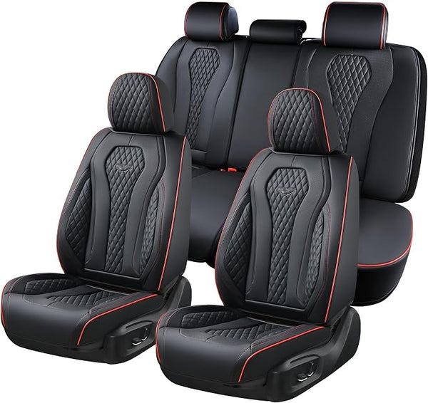 Universal Seat Covers โ Full Set โ Black / Red
