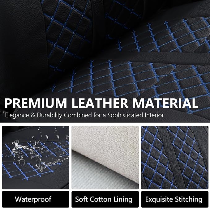 Seat Covers for Toyota Tacoma — Front Seat — Black / Blue