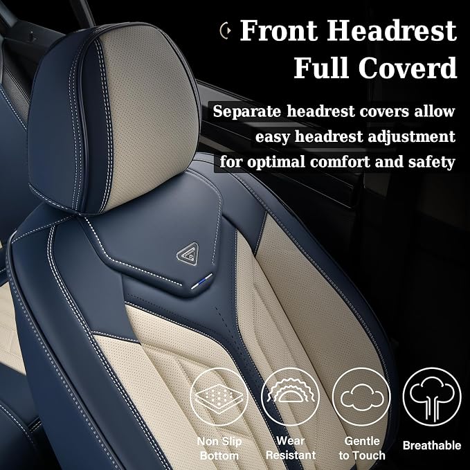 Universal Seat Covers — Full Set — Blue / Beige