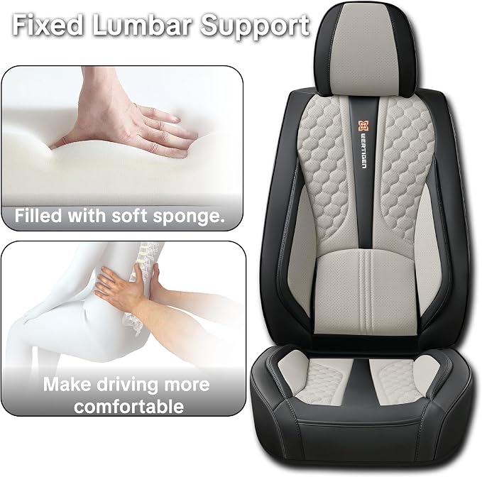 Faux Leather Car Seat Covers — Black / Gray