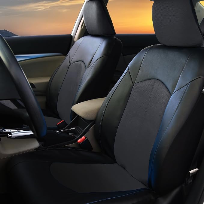Universal Faux Leather Seat Covers — Black