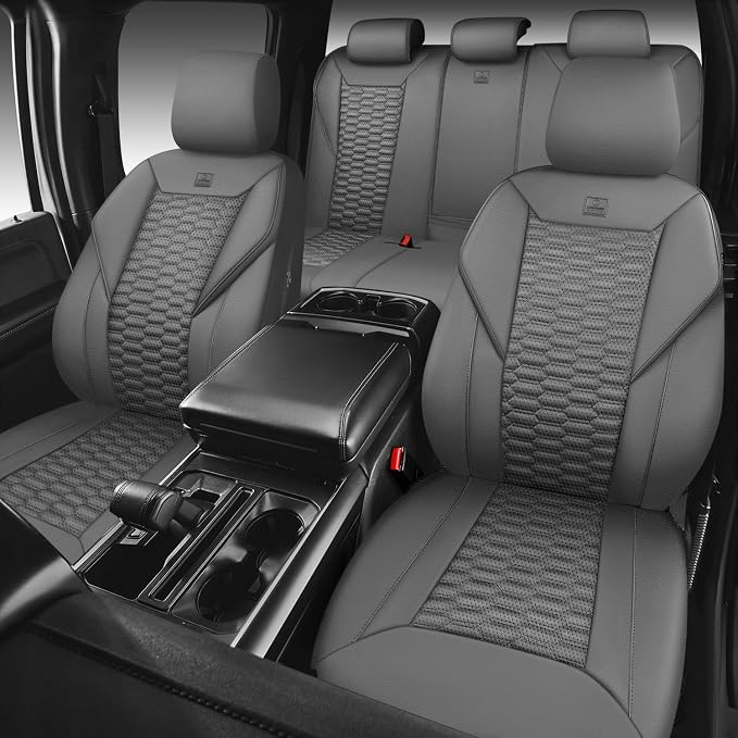 Universal Faux Leather Seat Covers — Full Set — Gray