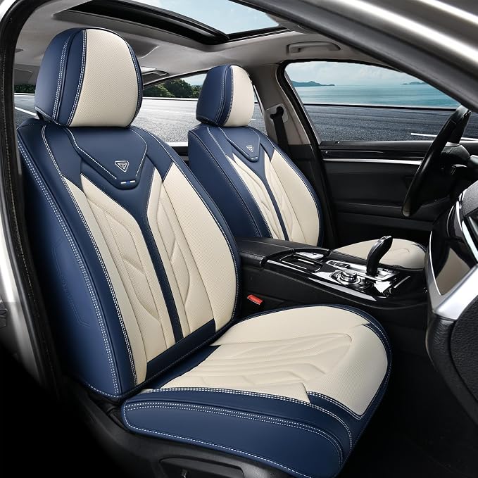Universal Seat Covers — Full Set — Blue / Beige