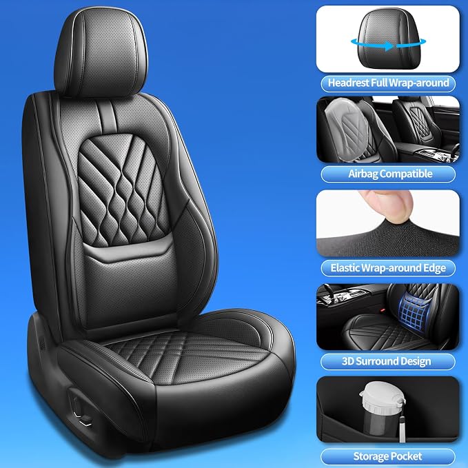 Seat Covers for Nissan Versa — Full Set — Black