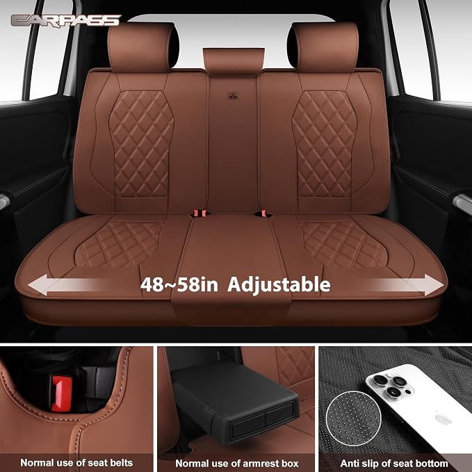 Universal Faux Leather Seat Covers — Full Set — Brown