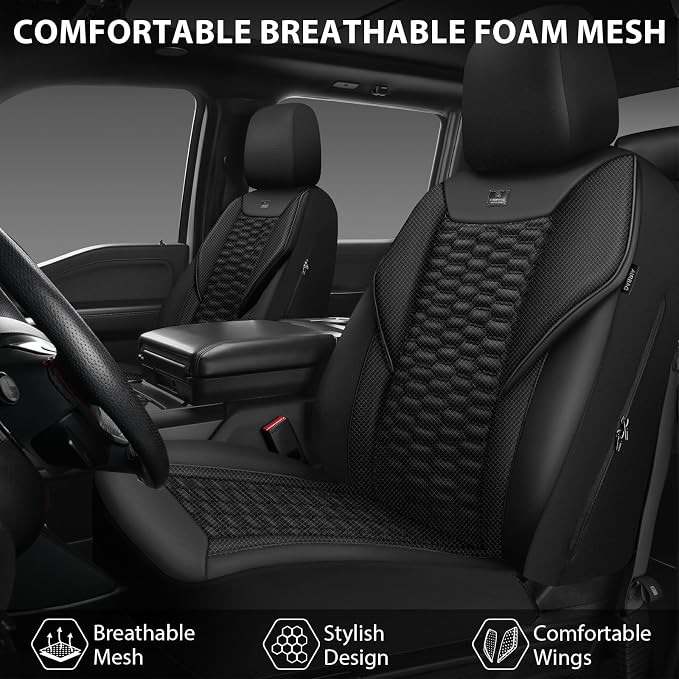 Universal Fabric Seat Covers — Front Seat — Black