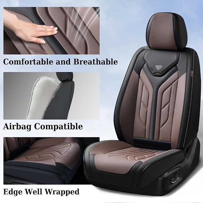 Universal Seat Covers — Front Seat — Black / Coffee