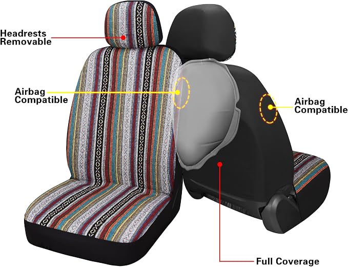 Universal Seat Covers — Front Seat — Red