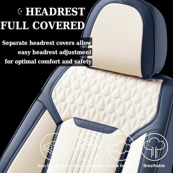 Universal Seat Covers — Full Set — Blue / White