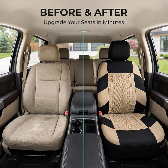 Universal Seat Covers — Front Seat — Beige