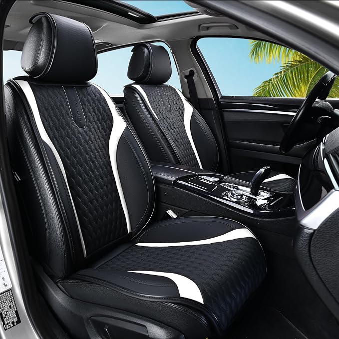 Universal Seat Covers — Front Seat — Black / White