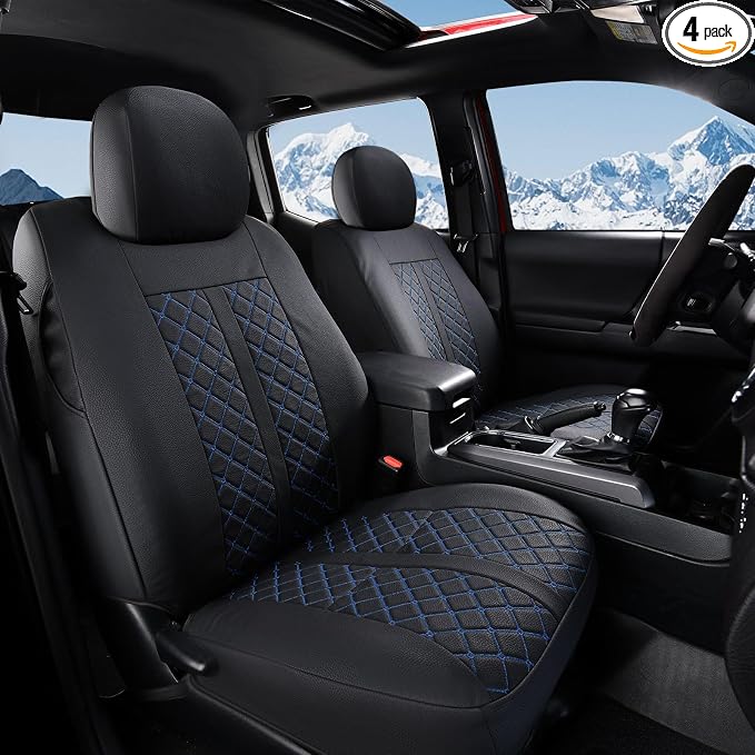 Seat Covers for Toyota Tacoma — Front Seat — Black / Blue